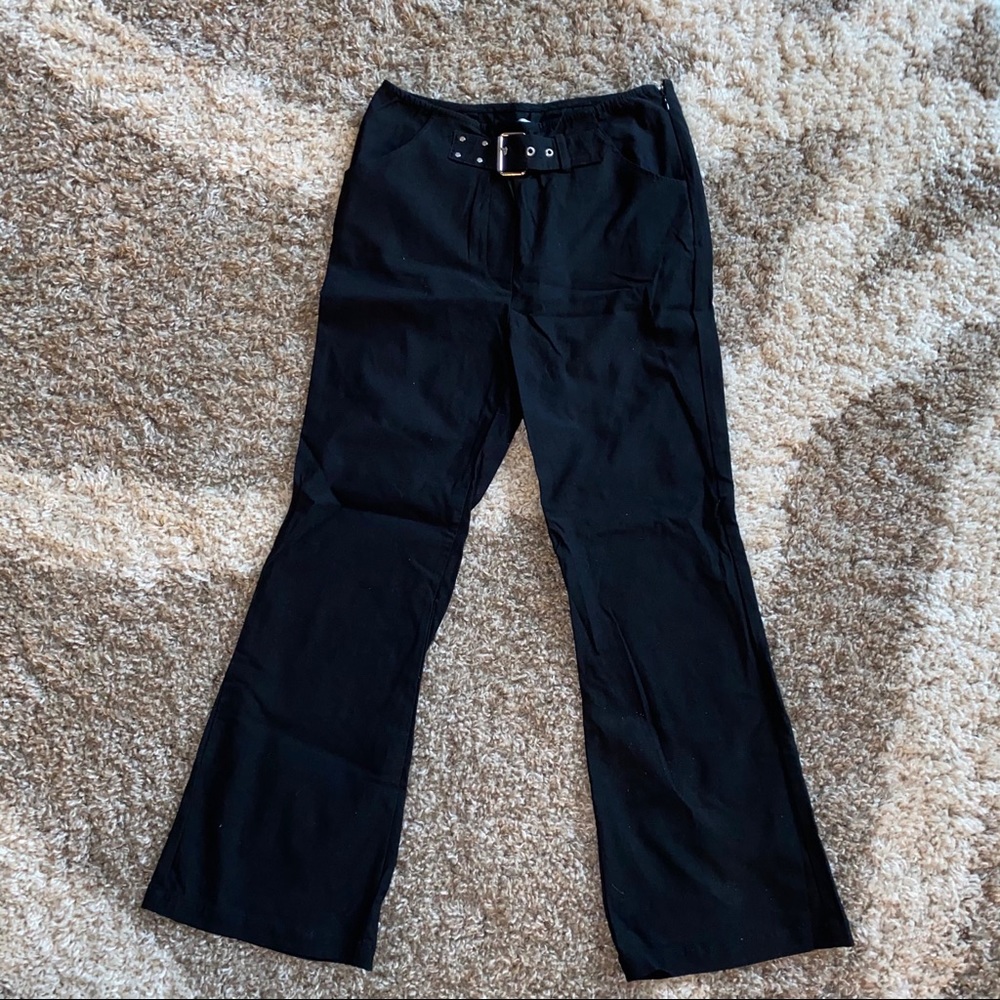 black pants w silver buckle